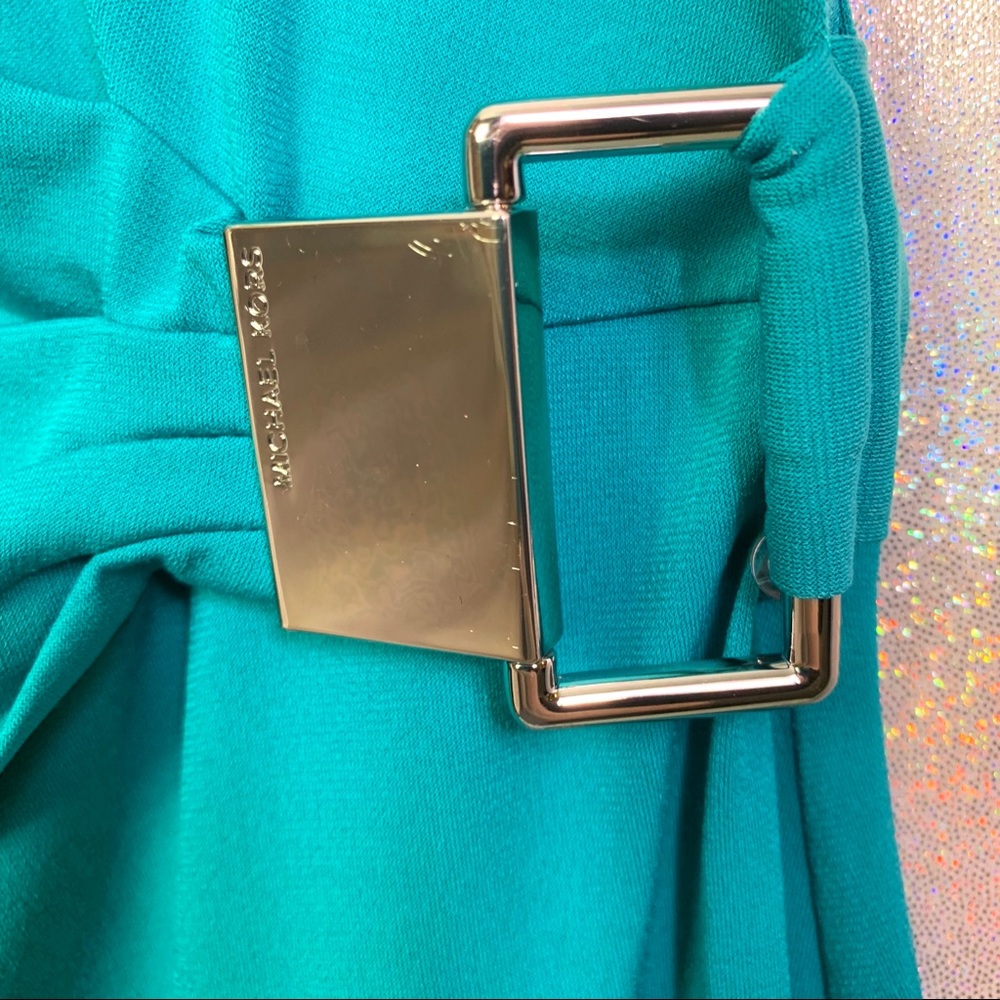 Michael Kors | Tile Blue Dress with Side Buckle - Picture 3 of 8